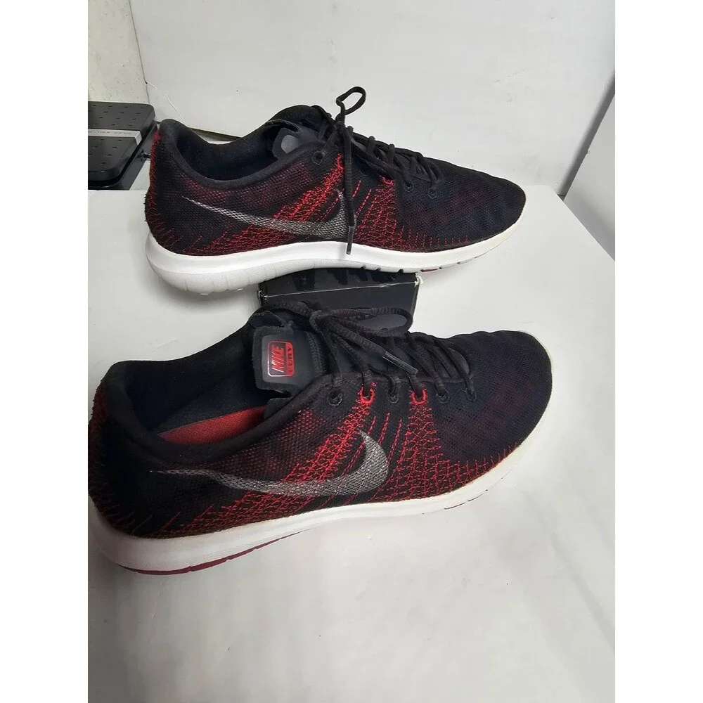 Nike Flex Fury Youth Size 7y  Shoes Sneakers School Boys Girls Black Red